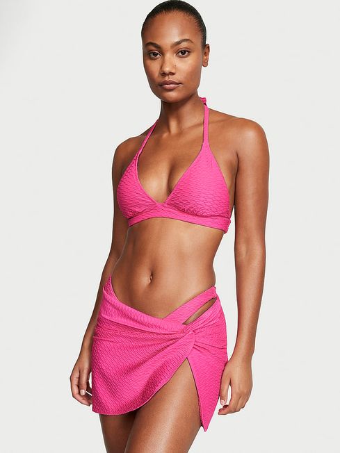Victoria's Secret Forever Pink Fishnet Halter Swim Bikini Top