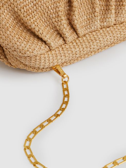 Reiss Gia Raffia Clutch Bag REISS Rest of Europe