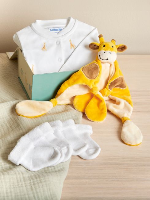JoJo Maman Bébé White New Baby Giraffe Gift Set