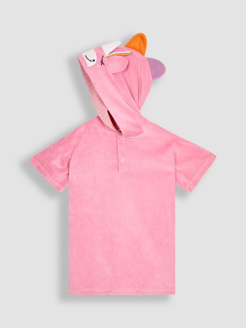 JoJo Maman Bébé Pink Towelling Hooded Poncho