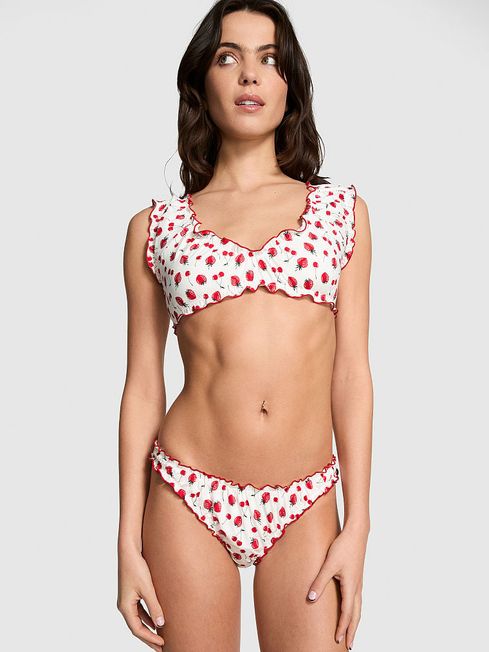 Victoria's Secret Summer Berries Red Cheeky Frankies Bikinis Hudson Bikini Bottom