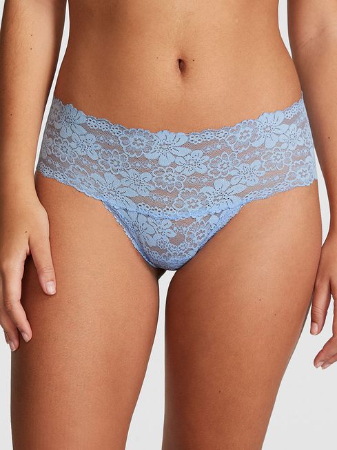 Victoria's Secret PINK Harbor Blue Thong Lace Knickers