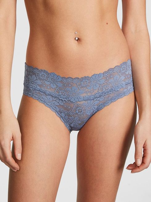 Victoria's Secret PINK Dusty Iris Blue Lace Hipster Knickers