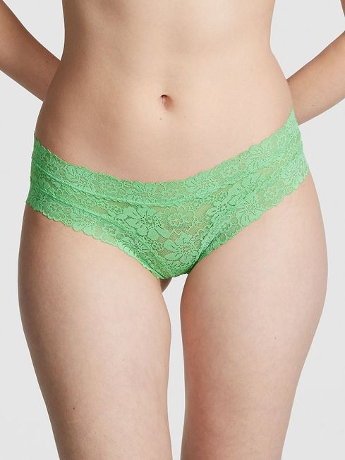 Victoria's Secret PINK Green Tulip Lace Cheeky Knickers