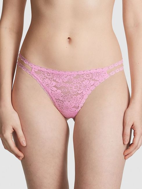 Victoria's Secret PINK Pink Bubble Thong Lace Strappy Thong Knickers