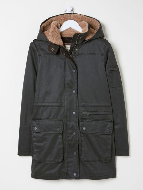 Cheshire Washed Black Longline Coat FatFace Ireland