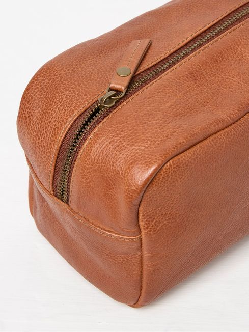 Brown Leather Wash Bag FatFace Ireland