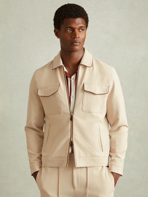 Ecru suede jacket store