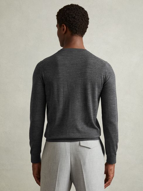 Reiss Derby Grey Marl Merino Mixer 2 Pack of Merino Wool Long Sleeve Tops