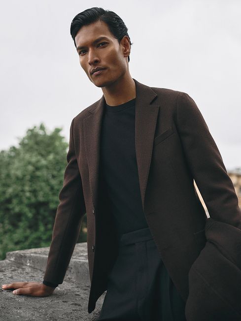 Reiss Attire Slim Fit Textured Wool Blend Single Breasted Blazer REISS Rest of World