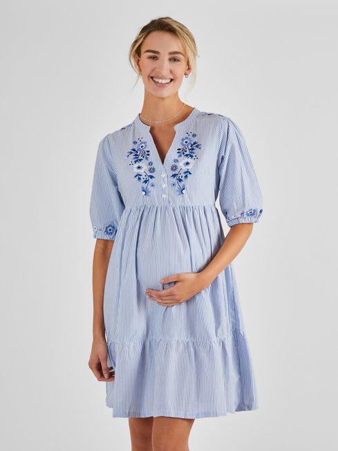 Buy JoJo Maman B b Tiered Embroidered Maternity Shirt Dress from