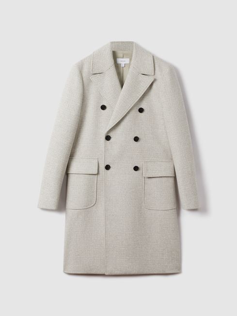 Reiss Oatmeal Review Wool Blend Herringbone Coat