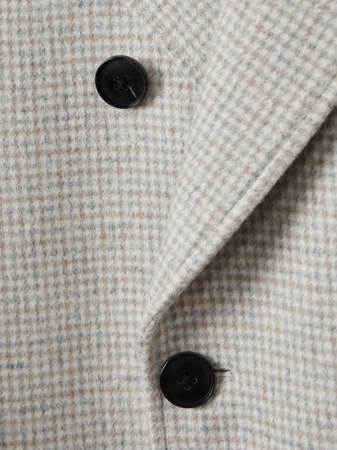 Reiss Oatmeal Review Wool Blend Herringbone Coat