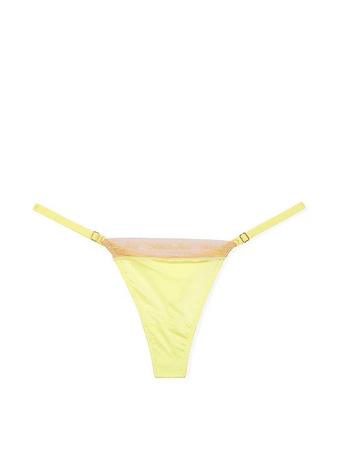 Victoria's Secret Citron Glow Yellow Embroidered Thong Icon Thong Knickers