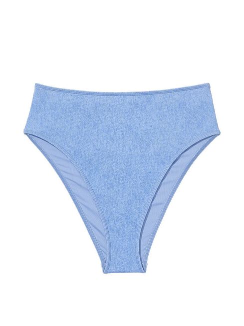 Blue and white high waisted bikini deals