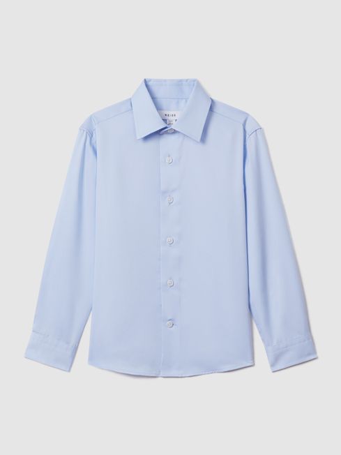 Reiss Soft Blue Remote Teen Slim Fit Cotton Shirt