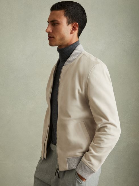 Reiss Diego Suede Bomber Jacket REISS Rest of Europe