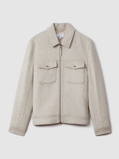 Reiss Maray Brushed Wool Blend Zip-Through Jacket - REISS
