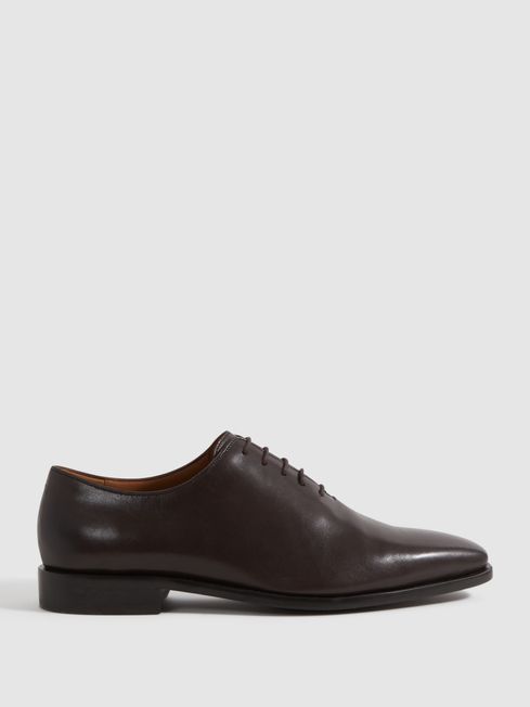 Reiss Dark Brown Mead Leather Lace-Up Shoes