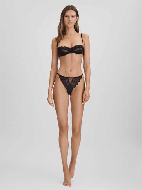 Calvin Klein Black Underwear Mesh Lace Thong