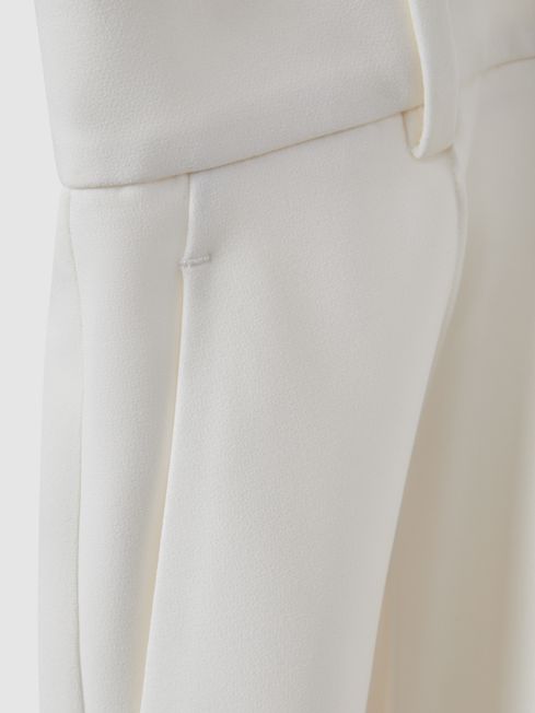 Reiss White Sienna Crepe Tailored Shorts