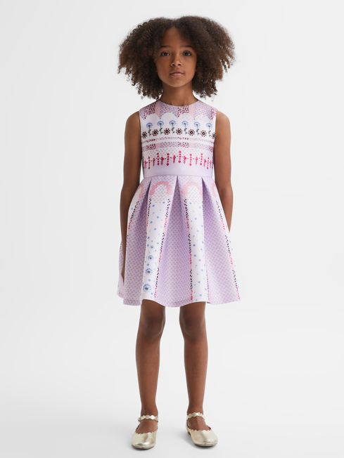 Reiss Lilac Lana Junior Scuba Floral Print Dress
