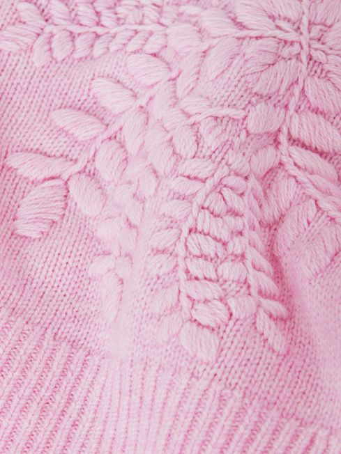 Joslin Embroidered Wool Funnel Neck Jumper