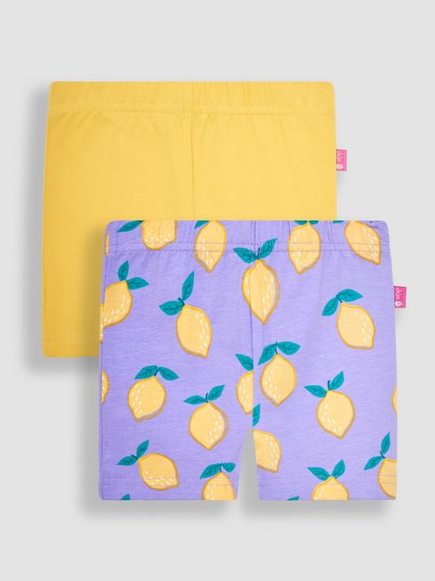 JoJo Maman Bébé Lilac Purple Lemon & Yellow 2-Pack Shorts