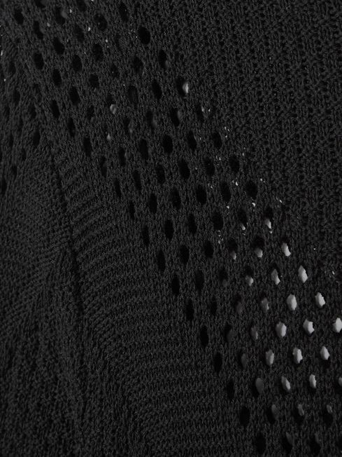 Florere Crochet Midi Dress in Black