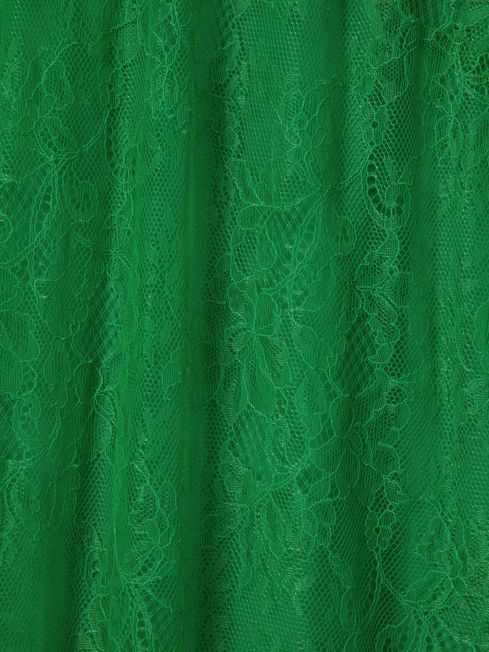 Florere Lace Midi Dress in Bright Green