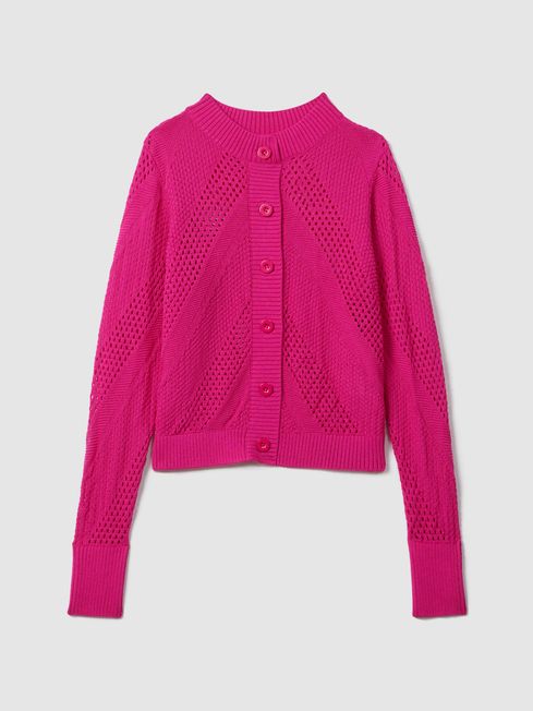 Girls hot pink cardigan clearance
