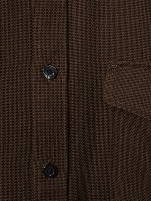 Cotton Canvas Overshirt in Chocolate