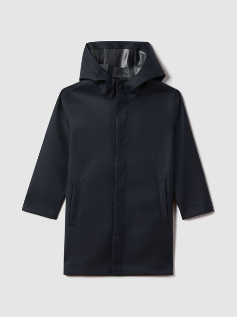 Reiss Navy Eero Teen Water Repellent Hooded Coat