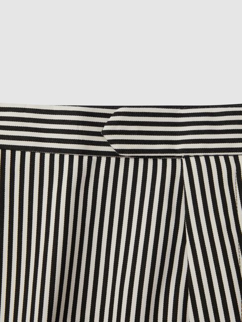 Reiss Black/White Stream Striped Adjuster Shorts