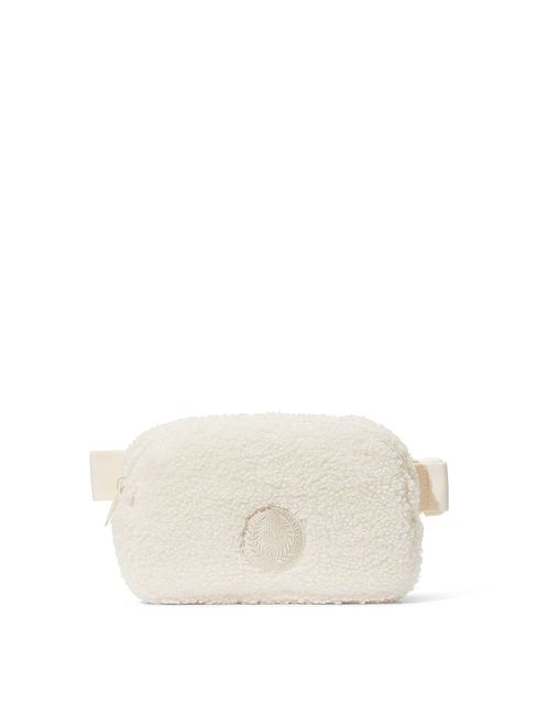 Victoria's Secret PINK Creamer White Cosy Plush Belt Bag