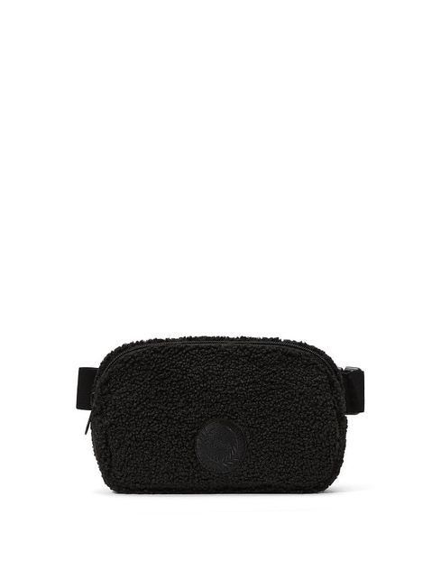 Victoria's Secret PINK Pure Black Cosy Plush Belt Bag