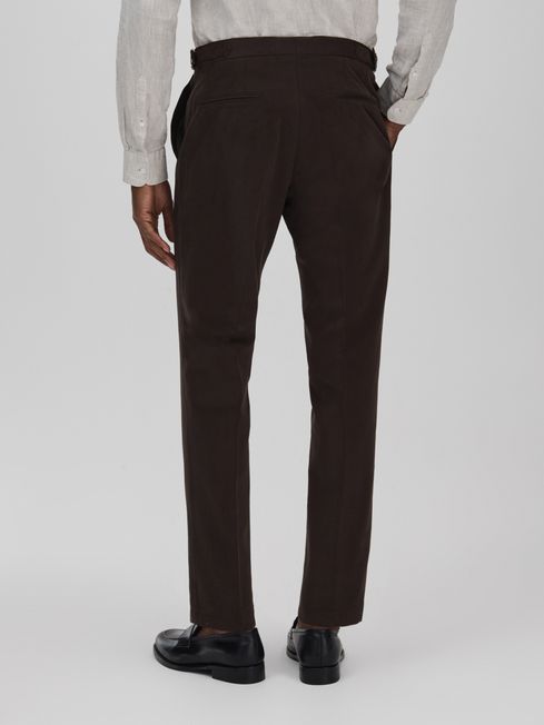 Oscar Jacobson Slim Fit Adjustable Cotton Trousers
