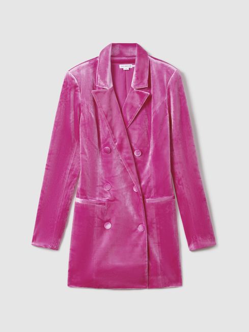 Pink velvet blazer dress hot sale