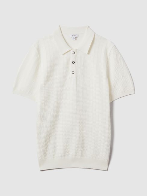 Reiss Pascoe Textured Modal Blend Polo Shirt | REISS USA