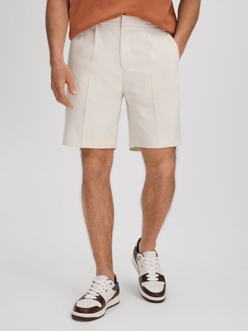 Reiss White Sussex Relaxed Drawstring Shorts