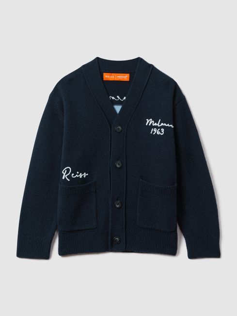Reiss x McLaren F1 Team Navy 3 9 yrs McLaren F1 Intarsia Cardigan