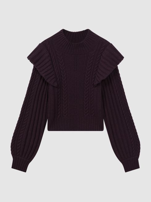 Paige Wool Blend Frill Jumper REISS USA