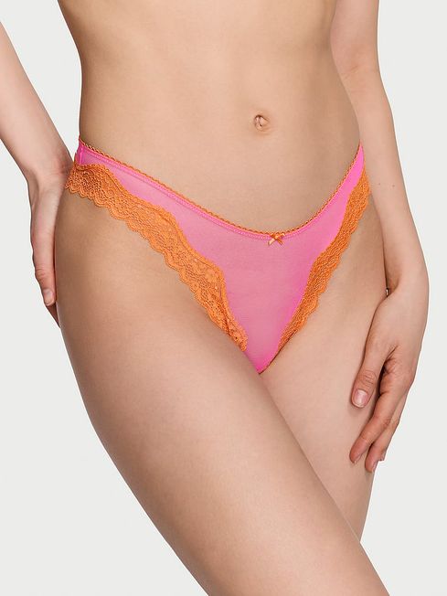 Victoria's Secret Hollywood Pink Mesh Thong Knickers