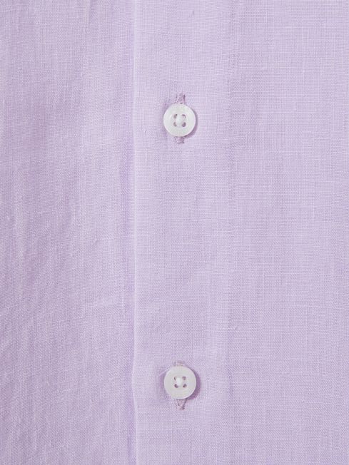 Reiss Orchid Ruban Linen Button-Through Shirt