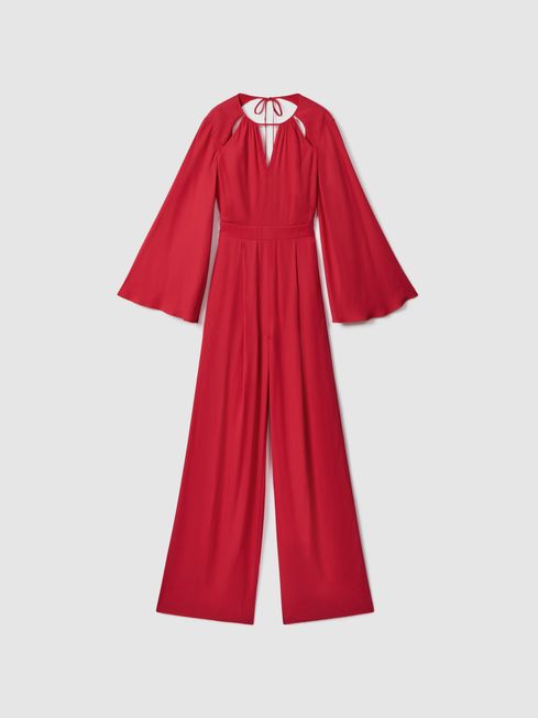 Reiss Tania Cut Out Flared Sleeve Jumpsuit REISS Rest of Europe