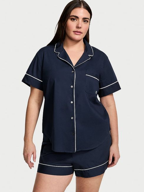 Victoria's Secret Noir Navy Blue Cotton Short Pyjamas