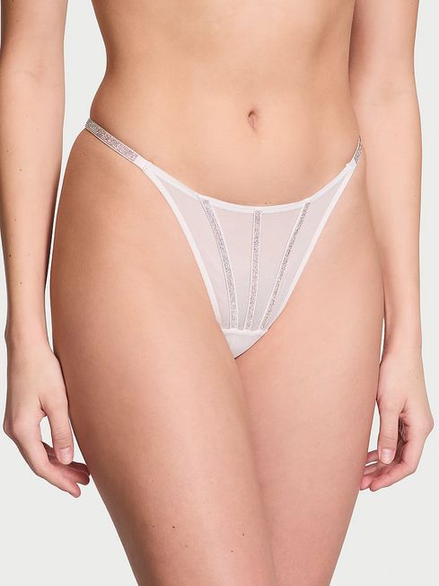 Victoria's Secret Coconut White Sheer Shine Thong Knickers