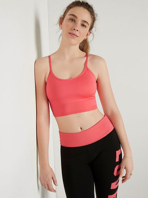 Victoria's Secret PINK Sunkissed Pink Ultimate Lightly Lined Sports Crop