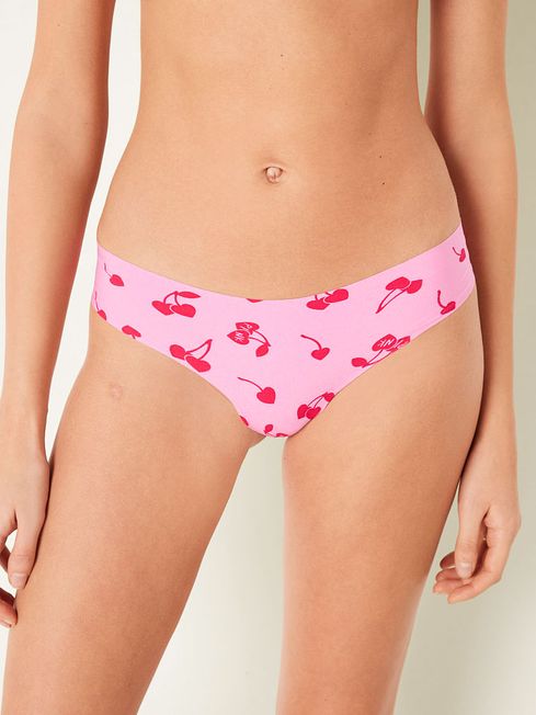 Victoria's Secret PINK Cherry Hearts Pink No Show Thong Knickers