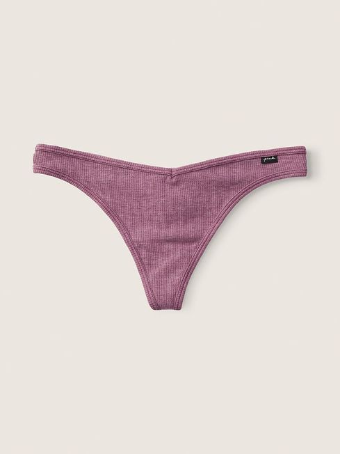 Victoria's Secret PINK Rich Maroon Cotton Thong Knickers